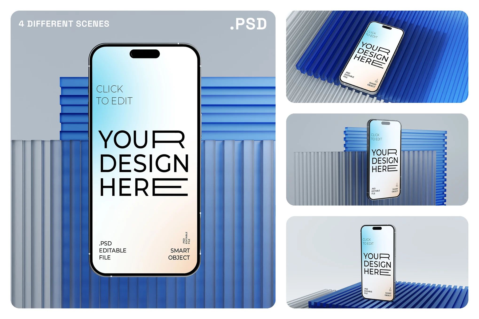 iPhone 16 Pro PSD Mockup (4 Scenes) featured preview